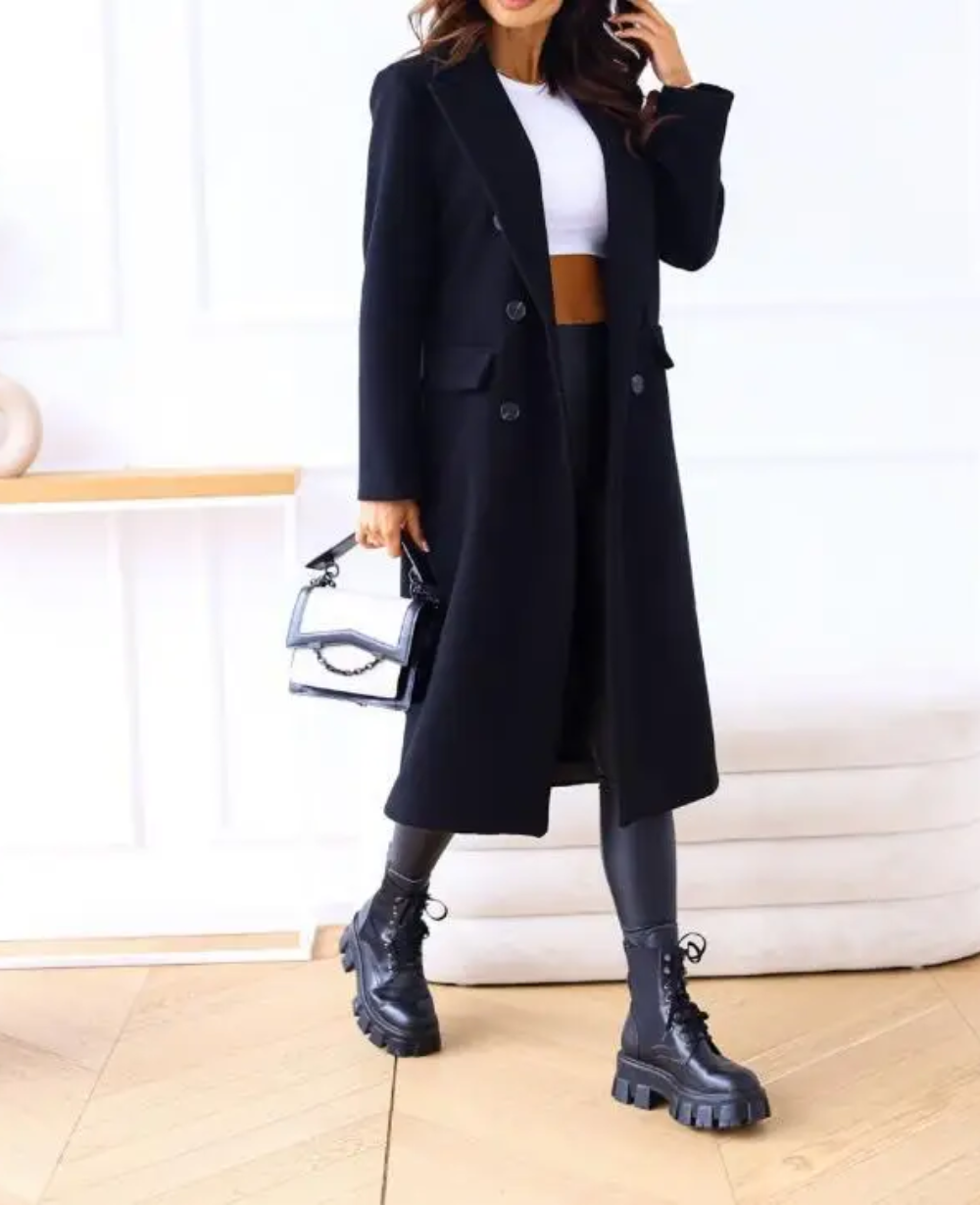 EB | Lange Elegante Taillierte Trenchcoat Für Damen | Perfekt Für Herbst Und Winter