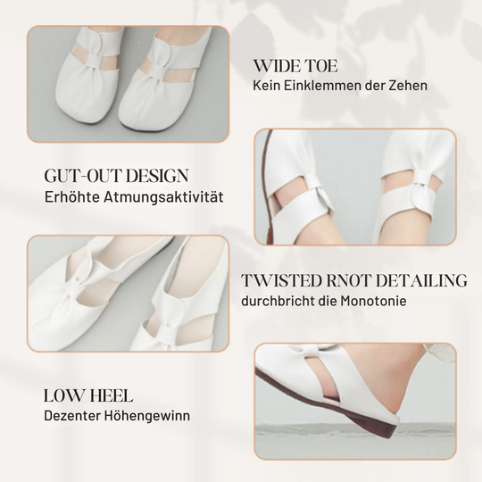 Flache Pantoletten in Lederoptik mit Ausschnitten EB EB