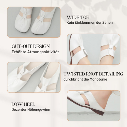 Flache Pantoletten in Lederoptik mit Ausschnitten EB EB