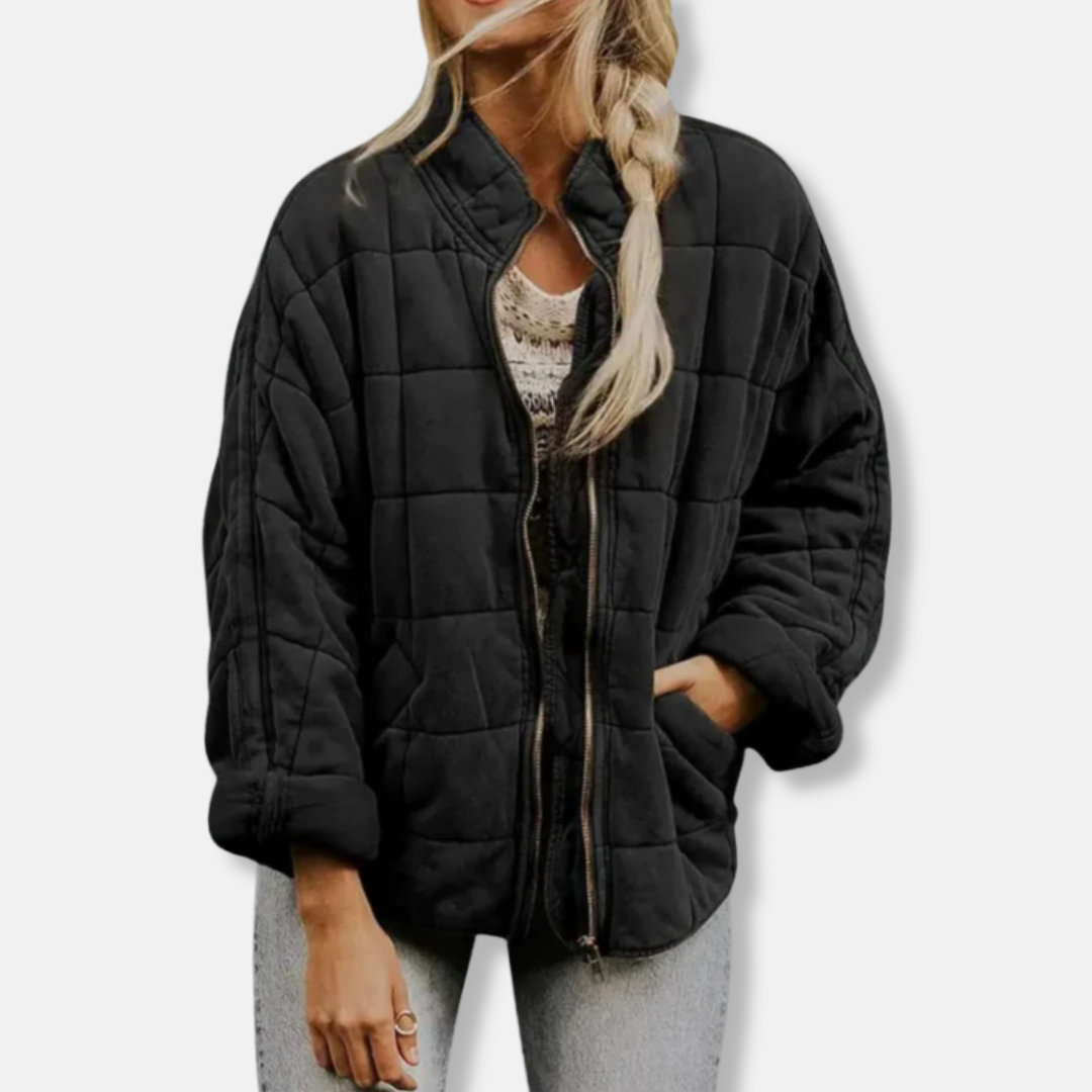 EB | Steppjacke - Oversized Fit - Stehkragen - Lange Ärmel - Reißverschlussverschluss