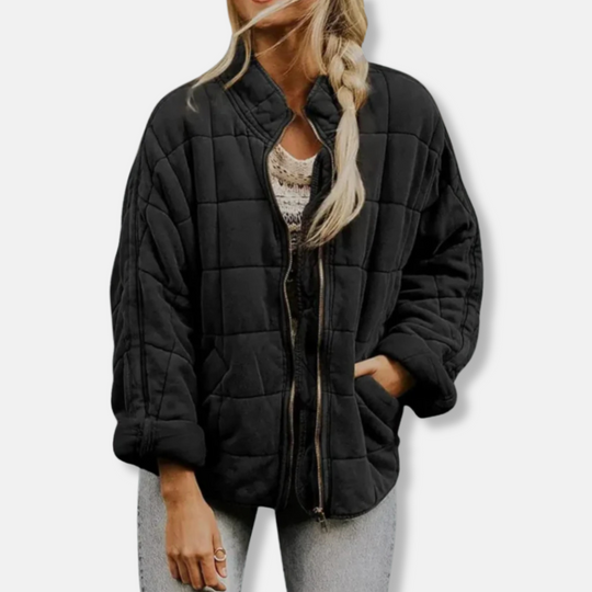 EB | Steppjacke - Oversized Fit - Stehkragen - Lange Ärmel - Reißverschlussverschluss