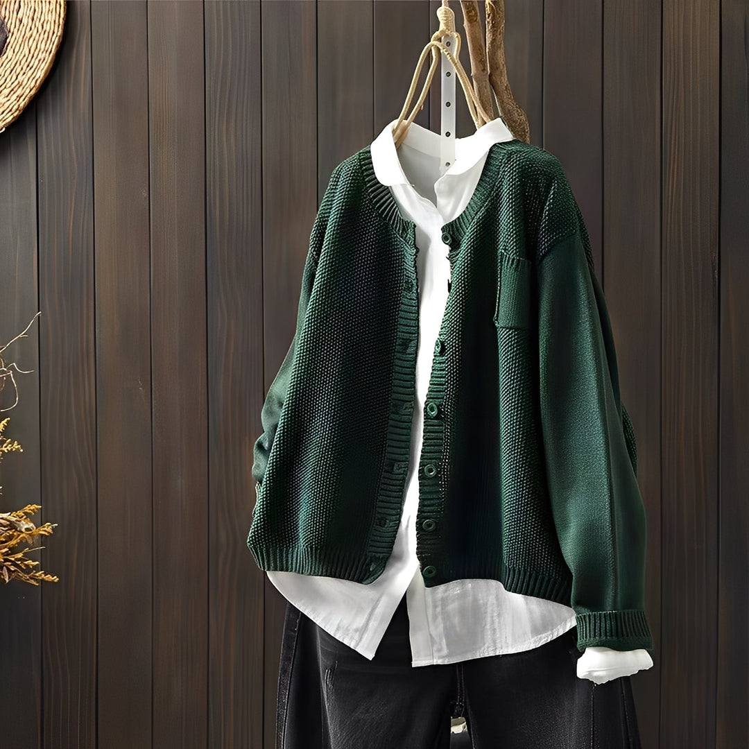 EB | Klassische, locker sitzende Strickjacke für Frauen