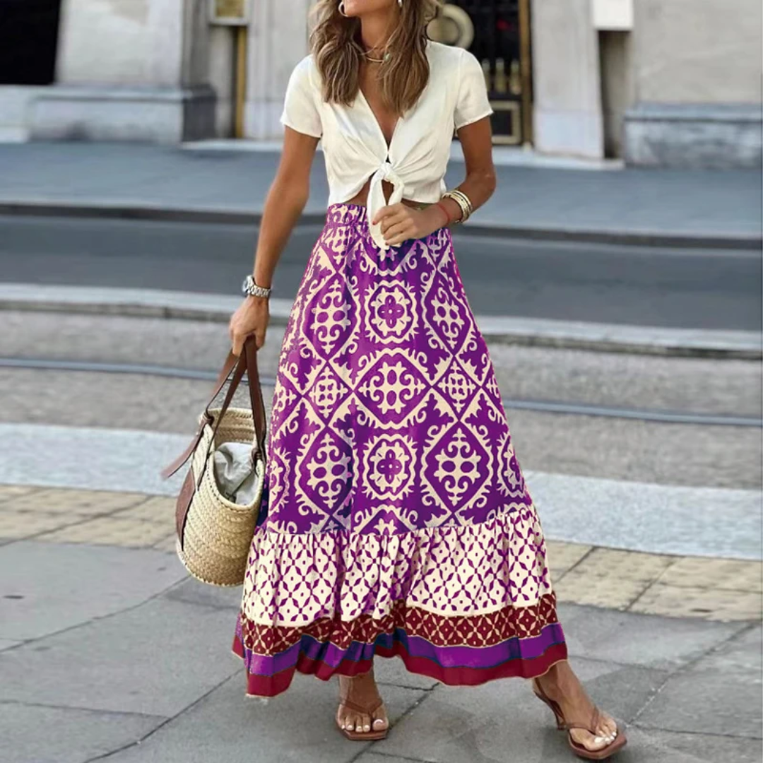 EB | Trendiger Geometrischer High-Waist-Rock für Lässiges Tragen