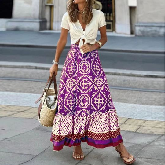 EB | Trendiger Geometrischer High-Waist-Rock für Lässiges Tragen