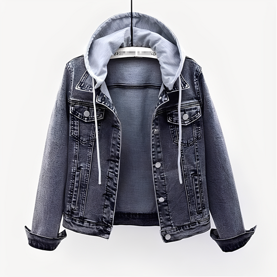 EB | Stilvolles Jeansjacke mit Kapuze für Frauen
