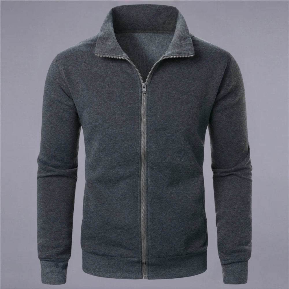 EB | Klassisches Sweatshirt mit Reißverschluss Baumwollmischung Komfort und Stil