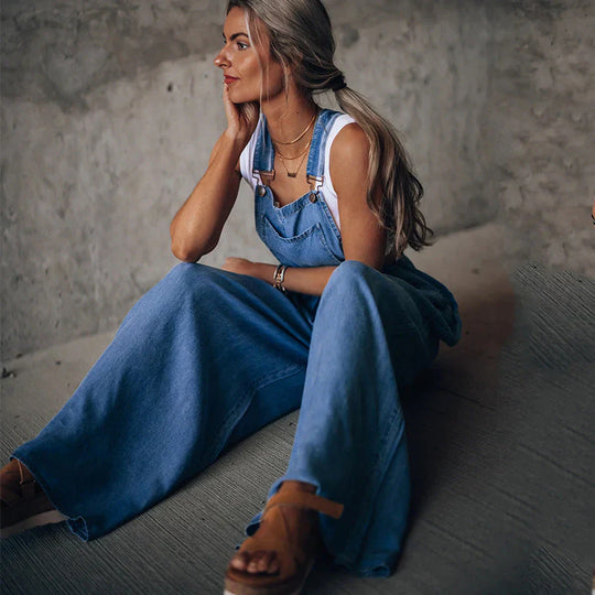 EB | Armelloser Trendiger Denim-Overall für Damen