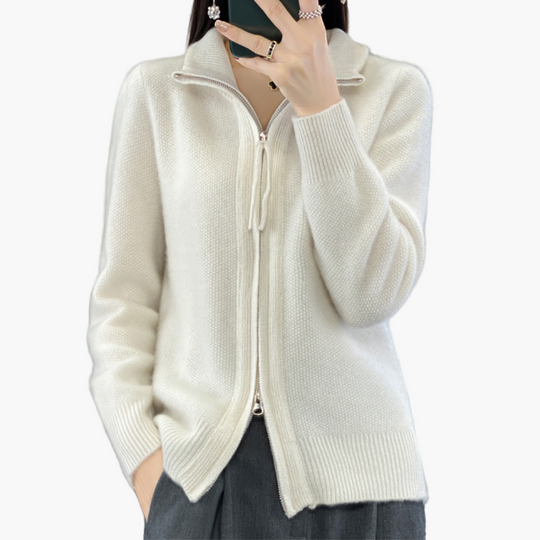 EB | Strickjacke mit Reißverschluss - Eleganter Casual Style für Alltag und Büro