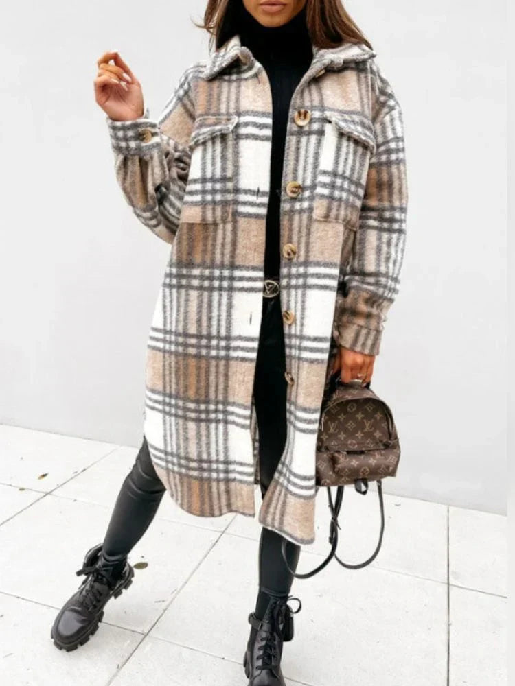EB | Lange Karierte Jacke