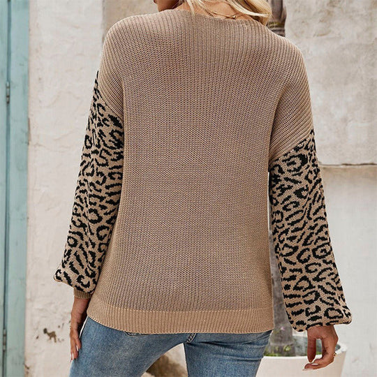 EB | Strickpullover mit Tierdruck Ärmeln Polyester Komfortabel, Trendy
