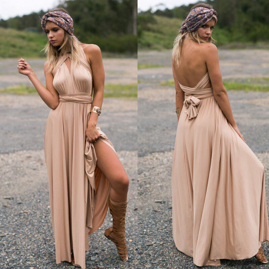 EB | Elegante Damen Infinity Kleid Schickes Wickel Sommerkleid