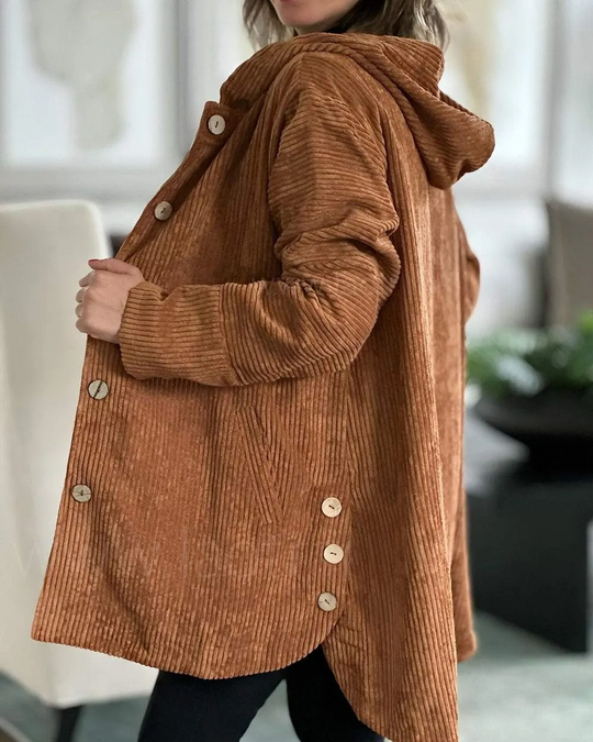 EB | Oversize Kapuzenpullover mit Knöpfen für Damen Ideal für den Alltag