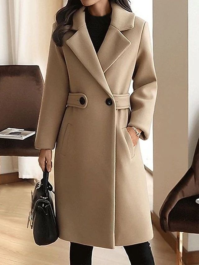 EB - Winter Wollmantel Gürtel Slim