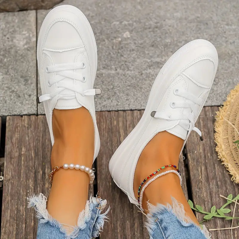 Damen Schuhe Flach Freizeitstil Synthetikleder EB