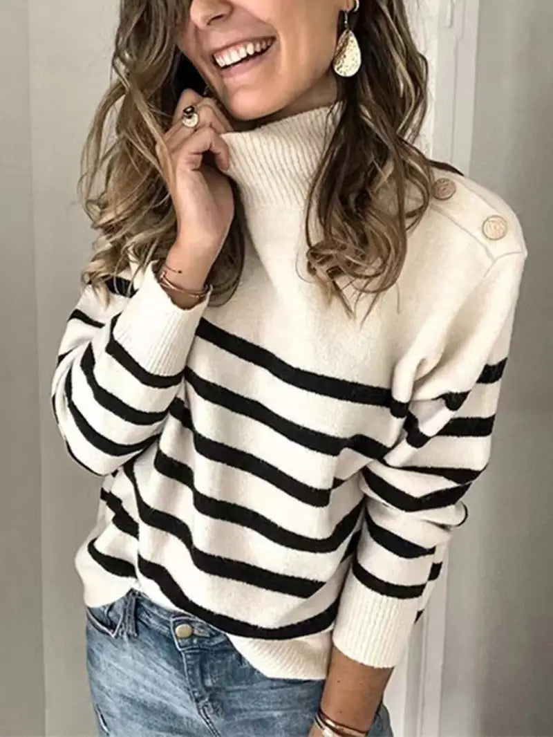 EB | Gestreifter Rollkragenpullover