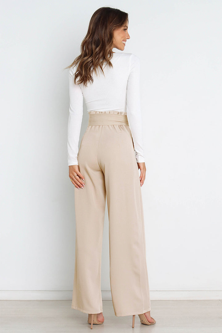 EB | Hohe Taille Paperbag Hose mit Schleifendetail