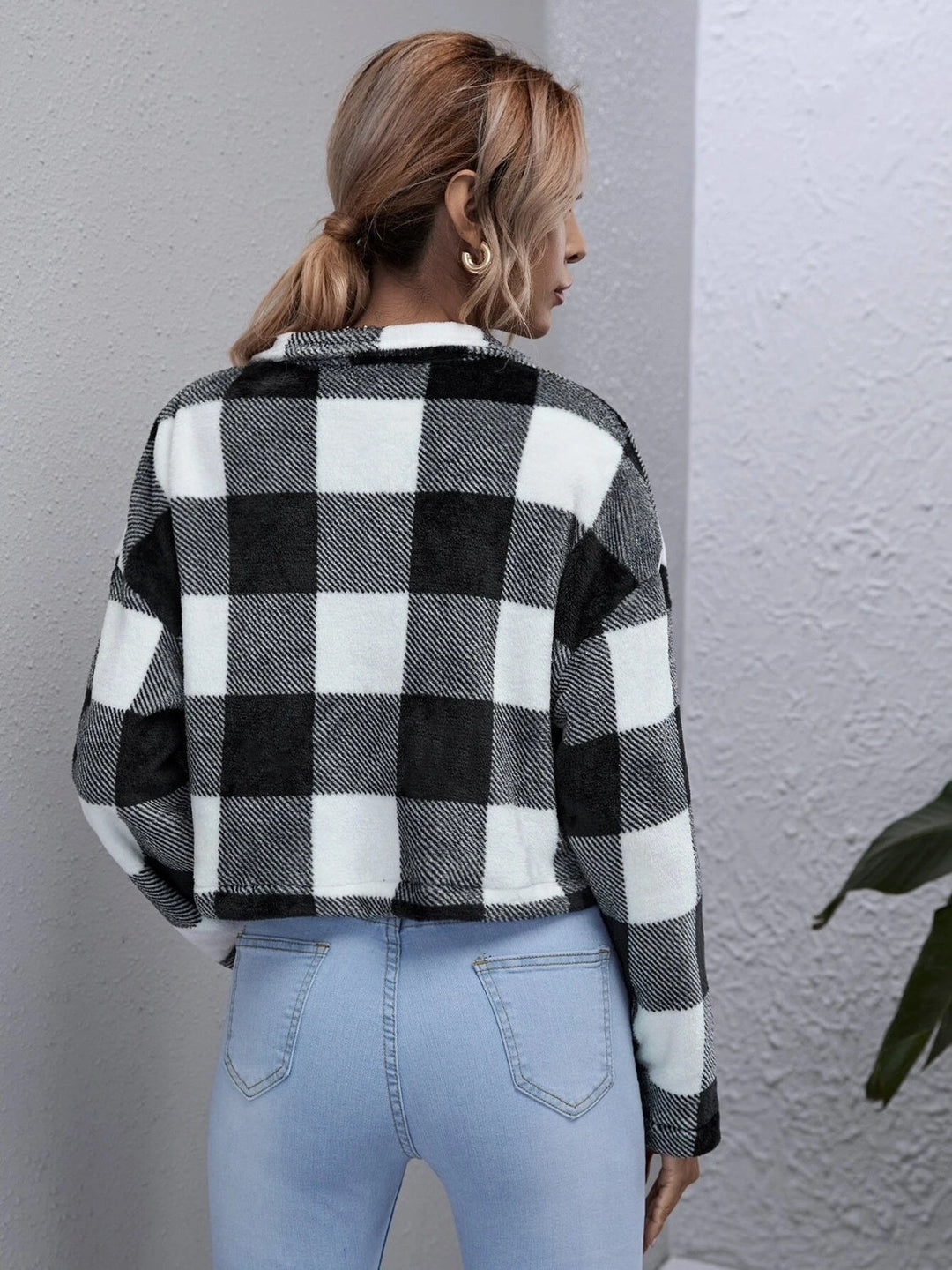 EB | Karierter Button-Down-Kragenjacke