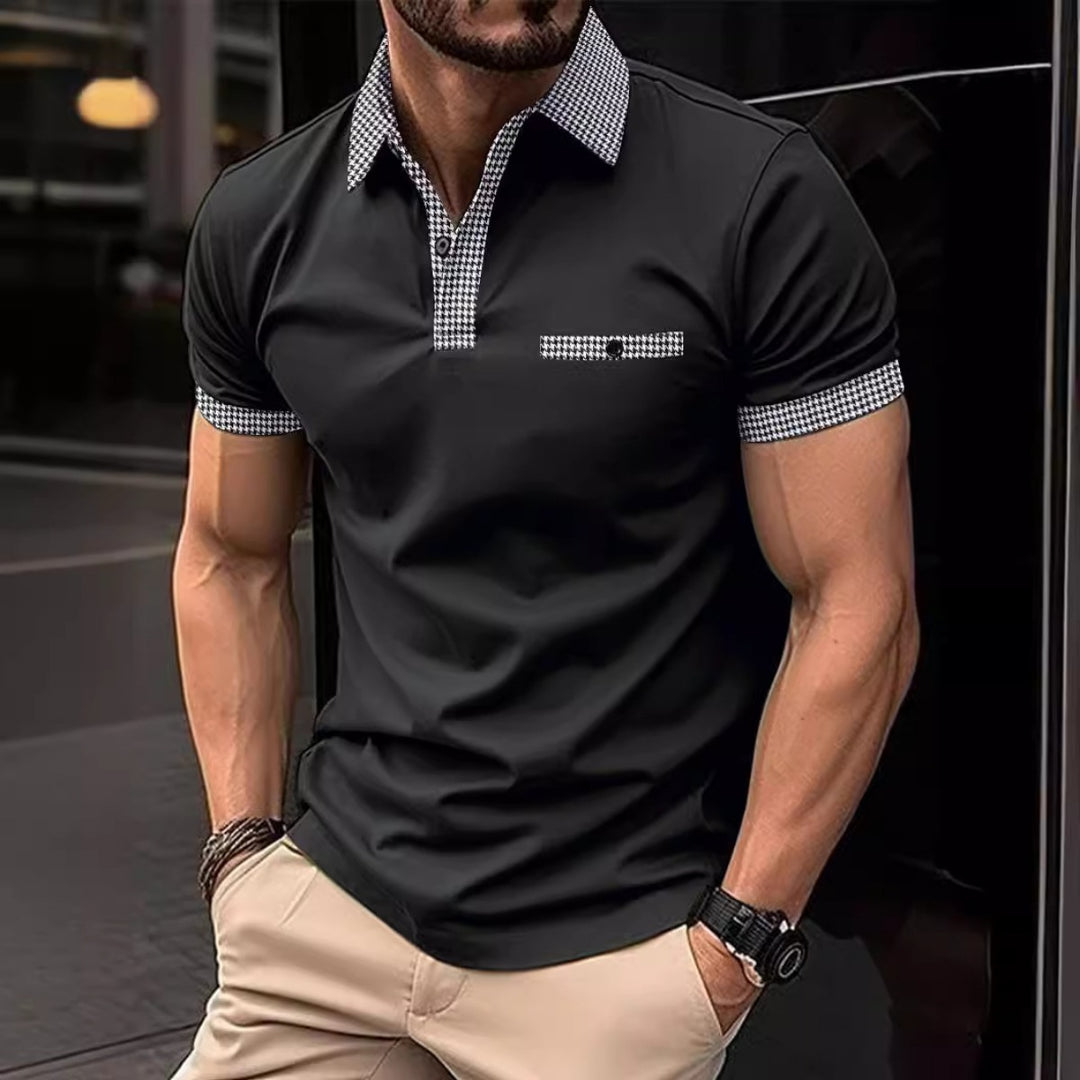 EB | Farblich passendes POLO-Shirt mit Knöpfen