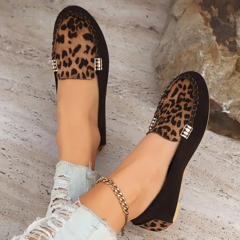 Bequeme Damen-Slipper mit wildem Leopardenprint EB EB