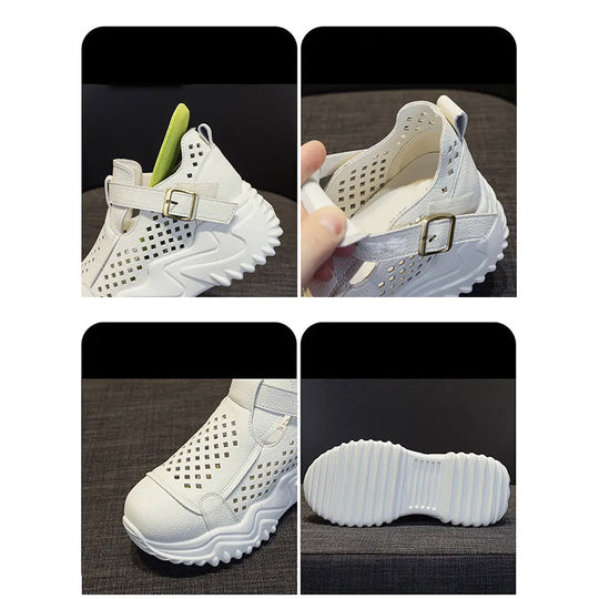 Atmungsaktive Sommer-Schuhe für Damen mit dicken Sohlen EB EB