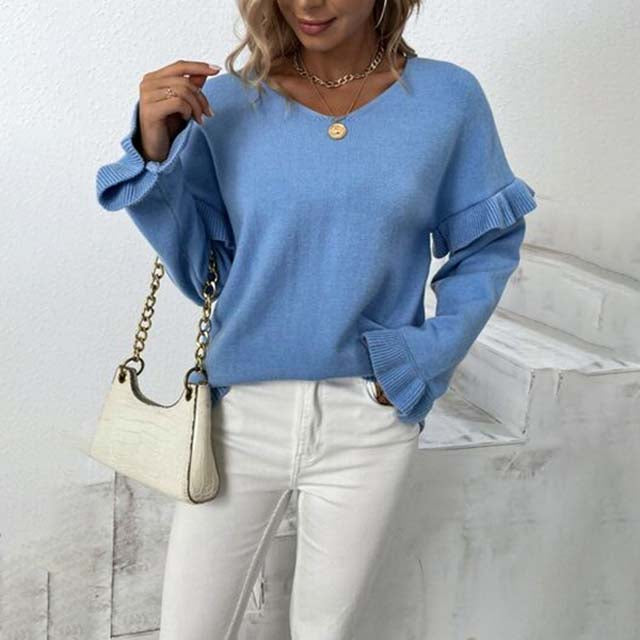 EB | Einfarbiger Strickpullover Für Kalte Tage
