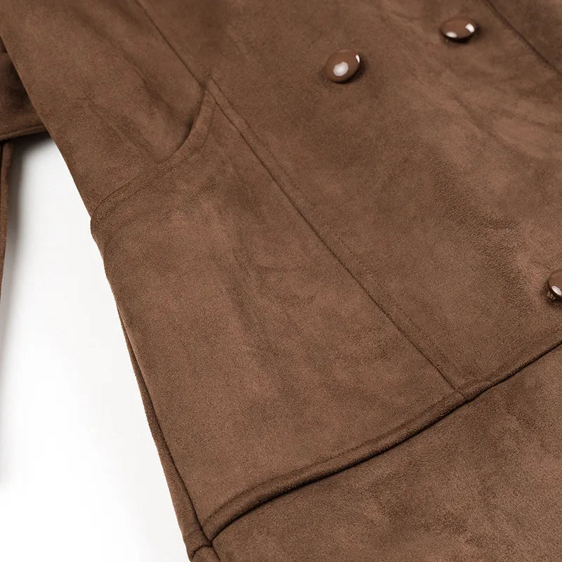 EB | Trenchcoat mit doppelter Knopfleiste und Revers aus Velours Alana
