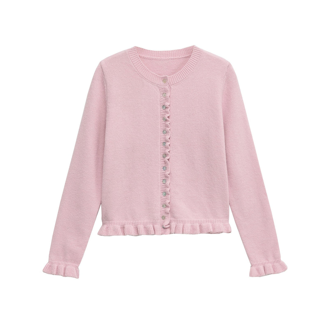 EB | Damen-Cardigan mit Knöpfen, schickes Lagen-Oberteil