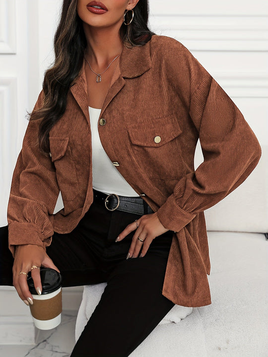 EB | Weiche Cordjacke Polyester/baumwolle Stilvoller Komfort