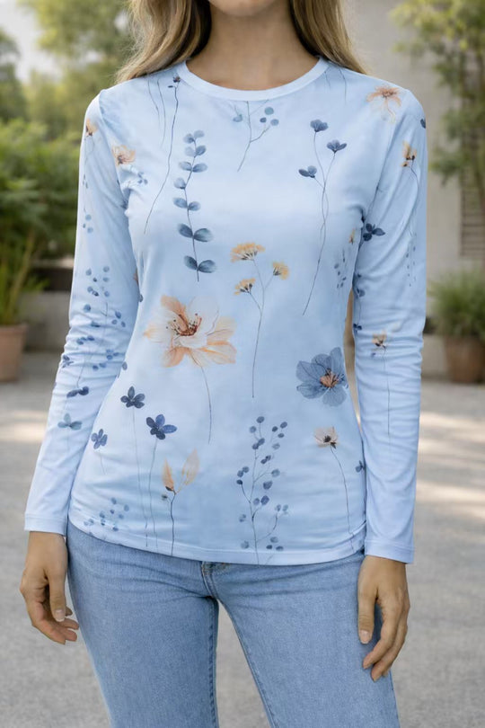 Damen Blumenmuster Sweatshirt EB
