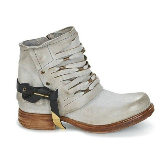 EB | Retro Stiefeletten mit Blockabsatz und Reißverschluss