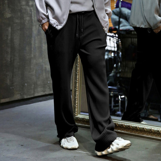 EB | Dropping Gestreifte Hose mit hoher Taille und weitem Bein