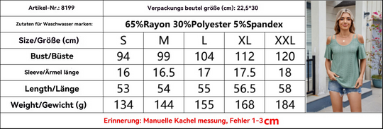 EB | Schulterfreies T-Shirt mit V-Ausschnitt