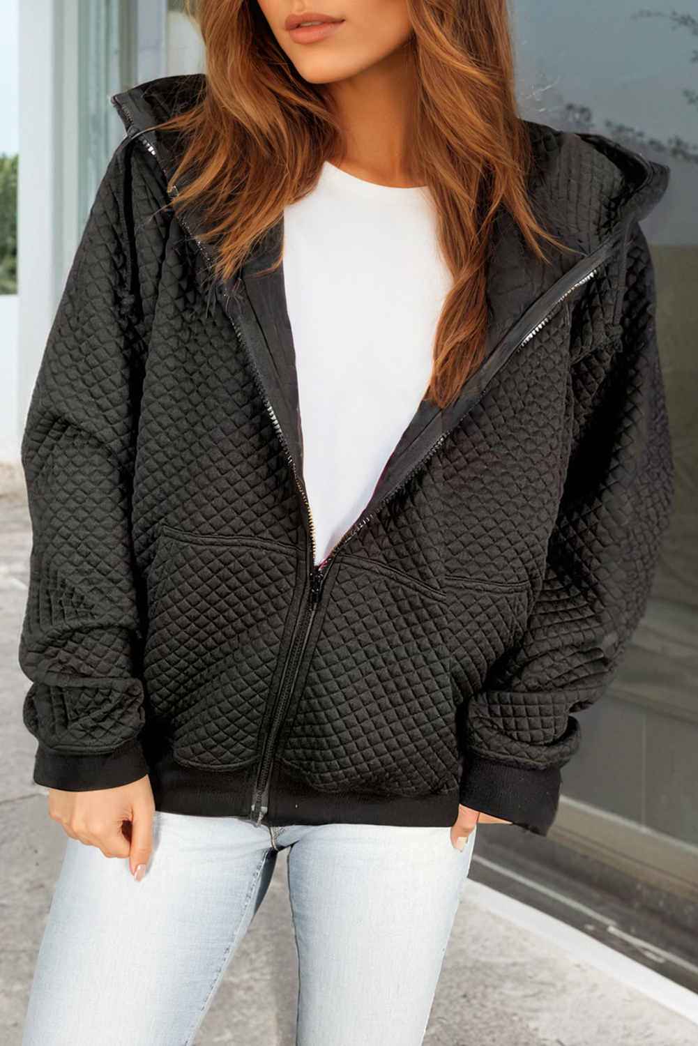 EB | Gepolsterter Hoodie Polyester-mischung Warm und Komfortabel