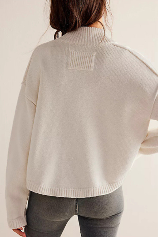 EB | Jacke Stehkragen Einfarbiger Cardigan Pullover