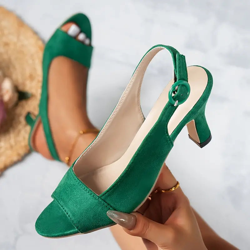Offene Slingback-Absätze mit verstellbarem Schnallenriemen EB EB