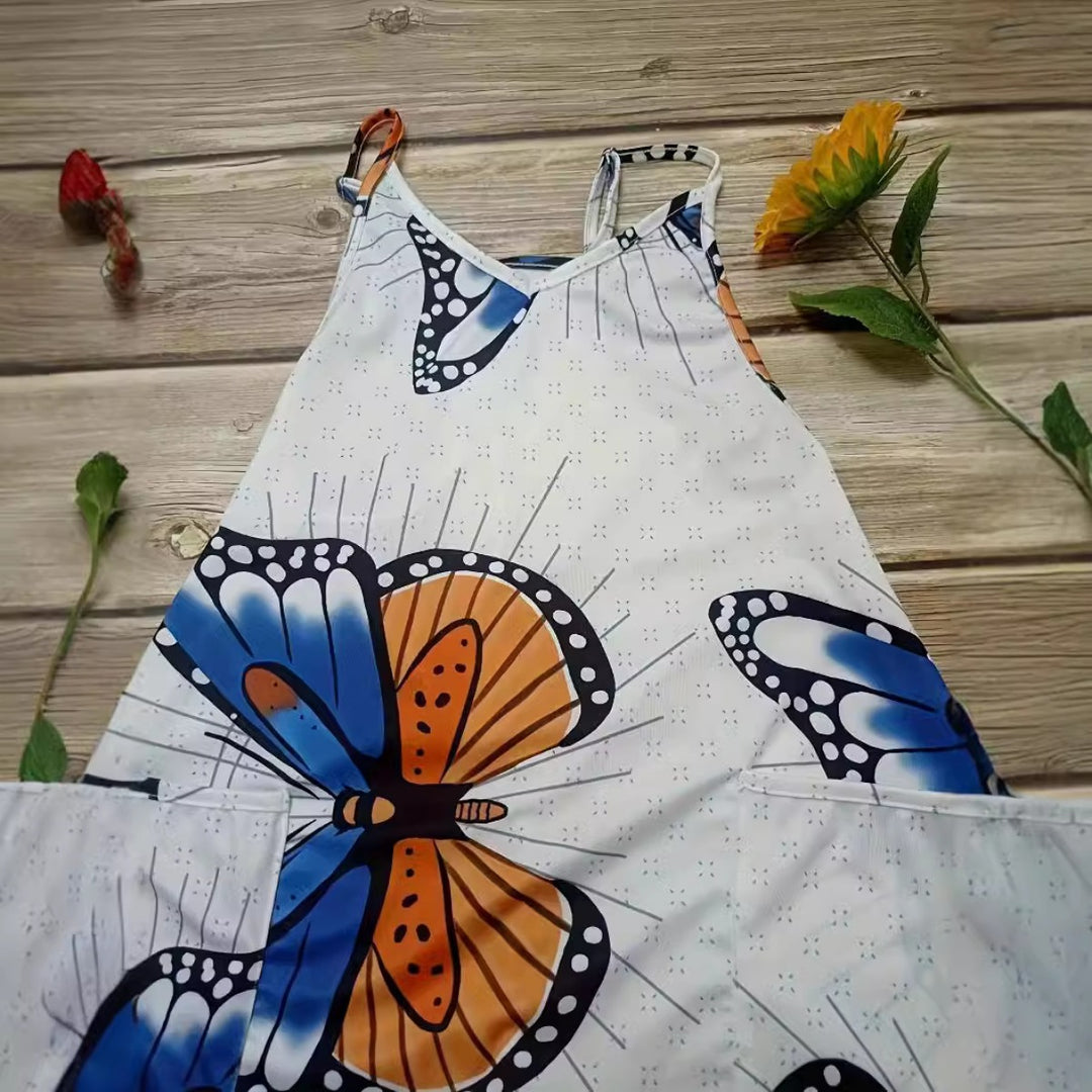 EB | Bedruckter lässiger ärmelloser lockerer Jumpsuit für Frauen