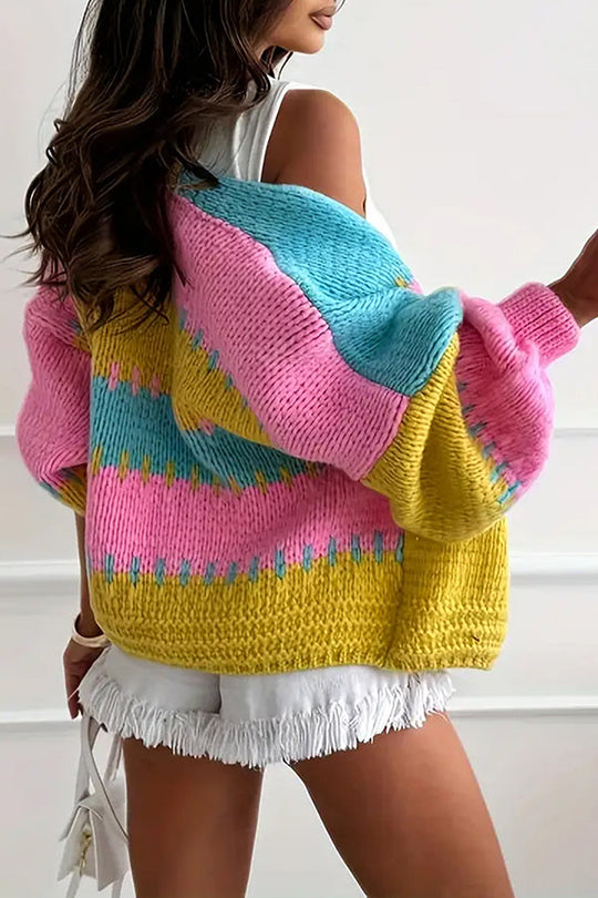 EB | Gemütlicher Freizeitcardigan mit Kontrastierenden Nahtdetails