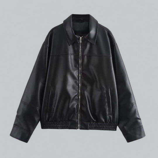 EB | Damen Vintage Stil Kunstlederjacke