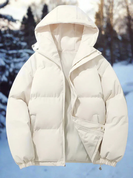 EB | Daunenjacke Warm Isoliert Gestepptes Design mit Kapuze und Reißverschluss