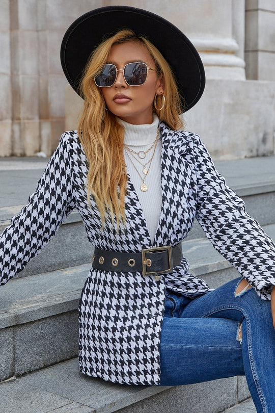 EB | Hahnentritt Reverskragen Langarm Blazer
