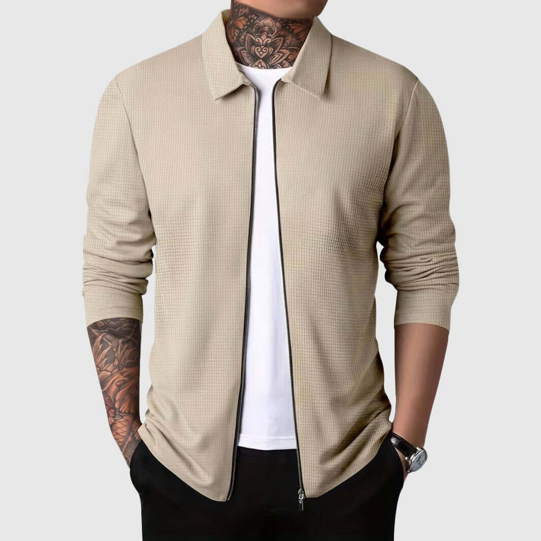 EB | Herren Waffelstrick Zip-Up Jacke