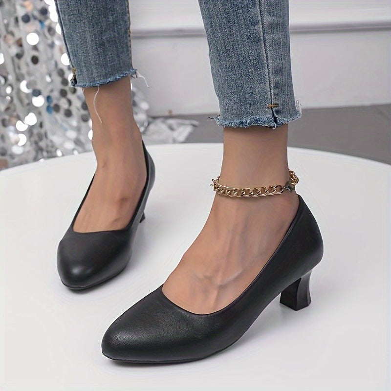 EB | Stilvolle Damen Pumps mit Spitzem Zeh und Blockabsatz