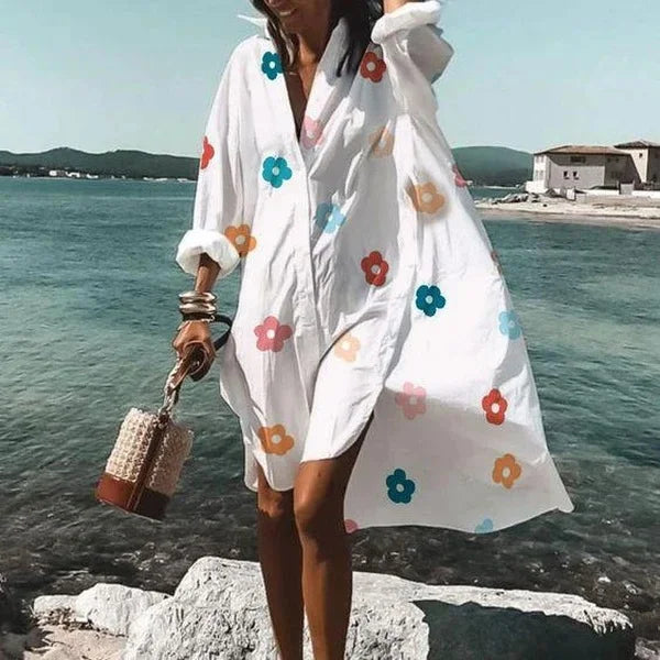EB | Lässiges Mittellanges Hemdkleid für Frauen