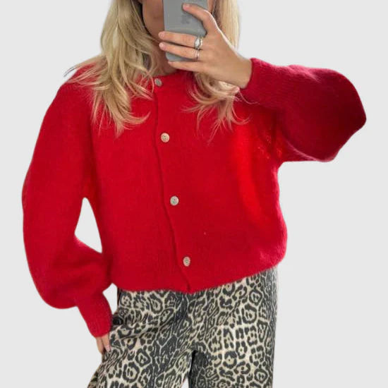 EB | Damen Cardigan mit Rundhalsausschnitt und Knopfverschluss