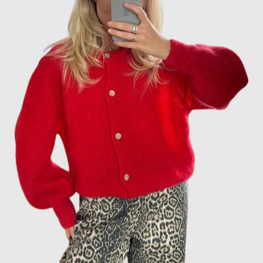 EB | Damen Cardigan mit Rundhalsausschnitt und Knopfverschluss