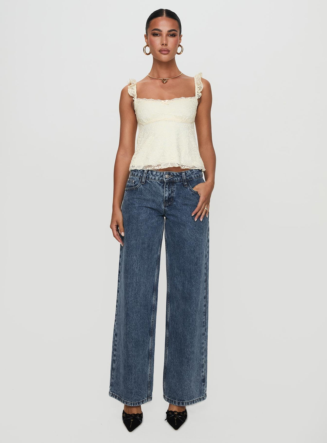 EB | Damen Zartes Spitzenoberteil Elegantes Design
