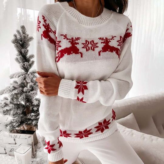 EB | Weihnachtlicher Strickpullover Mit Klassischem Print