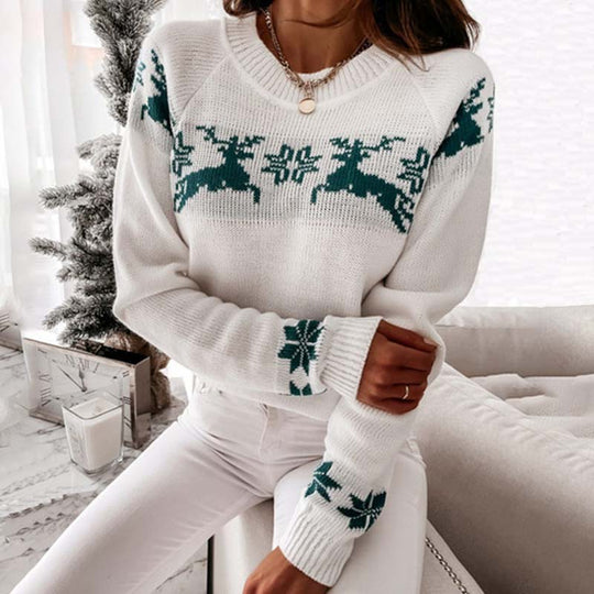 EB | Weihnachtlicher Strickpullover Mit Klassischem Print