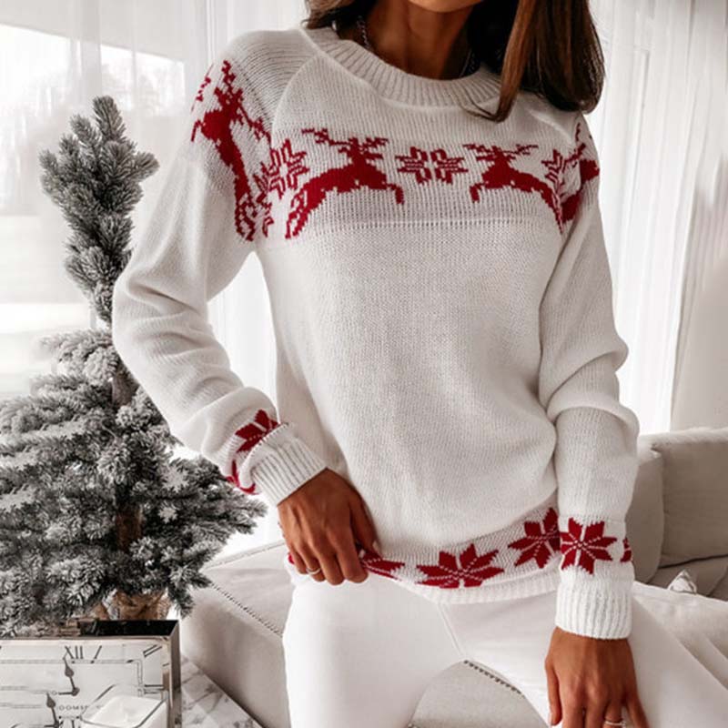 EB | Weihnachtlicher Strickpullover Mit Klassischem Print