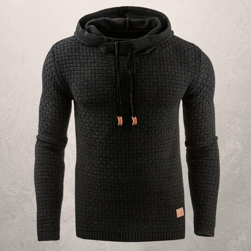 EB | Slim Fit Kapuzenpullover Korbmuster Strick Kapuzenpullover